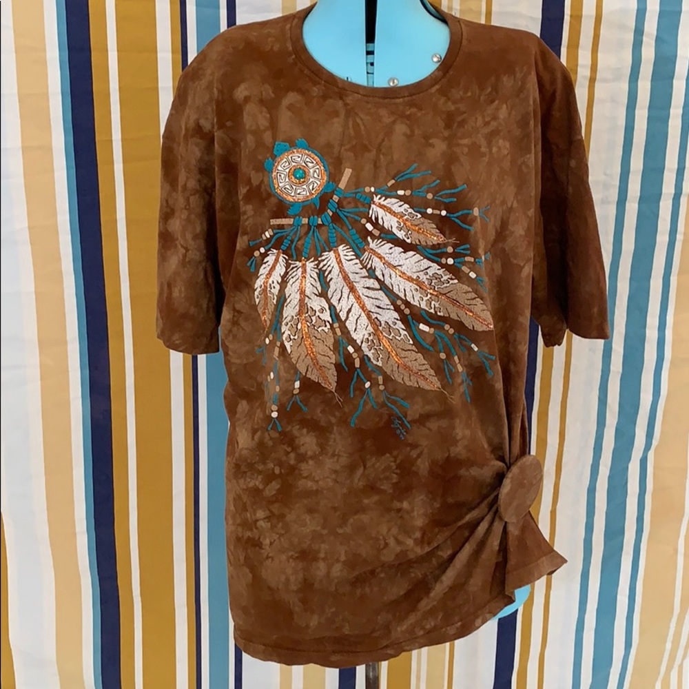 Vintage Brown Tie-Dye Glitter Shirt